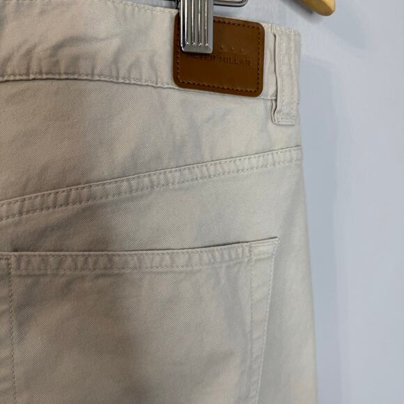 PETER MILLAR  Soft Touch Twill Five Pocket Pant Performance Beige Sz 34x33 - Picture 5 of 8